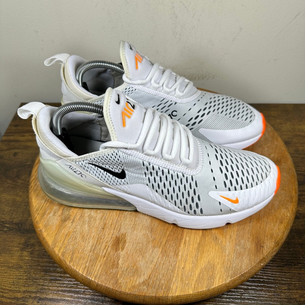 Nike Air Max 270 White with Black and Orange Accents